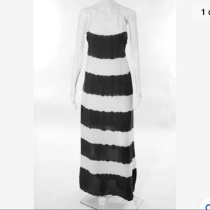 Bailey 44 Dress Sz 10 Galabeya Black White Maxi